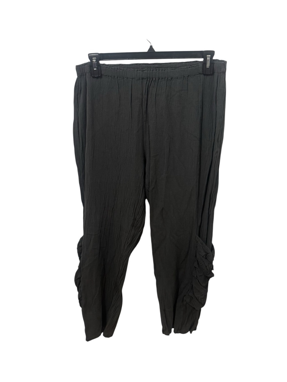 Oh My Gauze Gray Ruched Cotton Pull On Pants Size Large